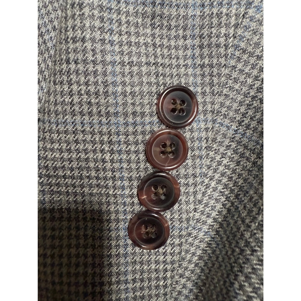 LAUREN Ralph Lauren Mens Blazer Sport Coat 38S Gray Blue Houndstooth Wool‎ Silk - Picture 2 of 12